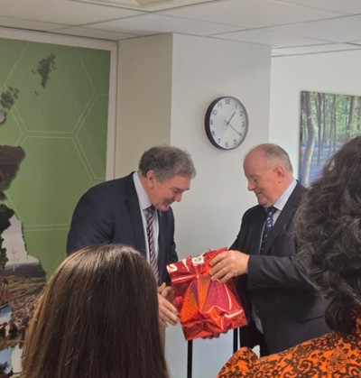 Outgoing NFU Cymru President, Aled Jones, with IFA President, Francie Gorman